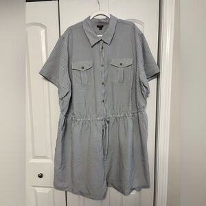 Torrid Blue and White Striped romper